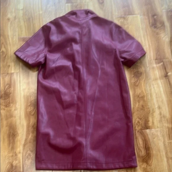 Avec Les Filles burgundy button down vegan leather dress size S Avec Les Filles burgundy button down vegan leather dress size S